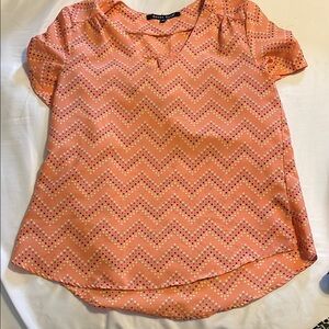 Women's Chevron Patterned Top - Orange